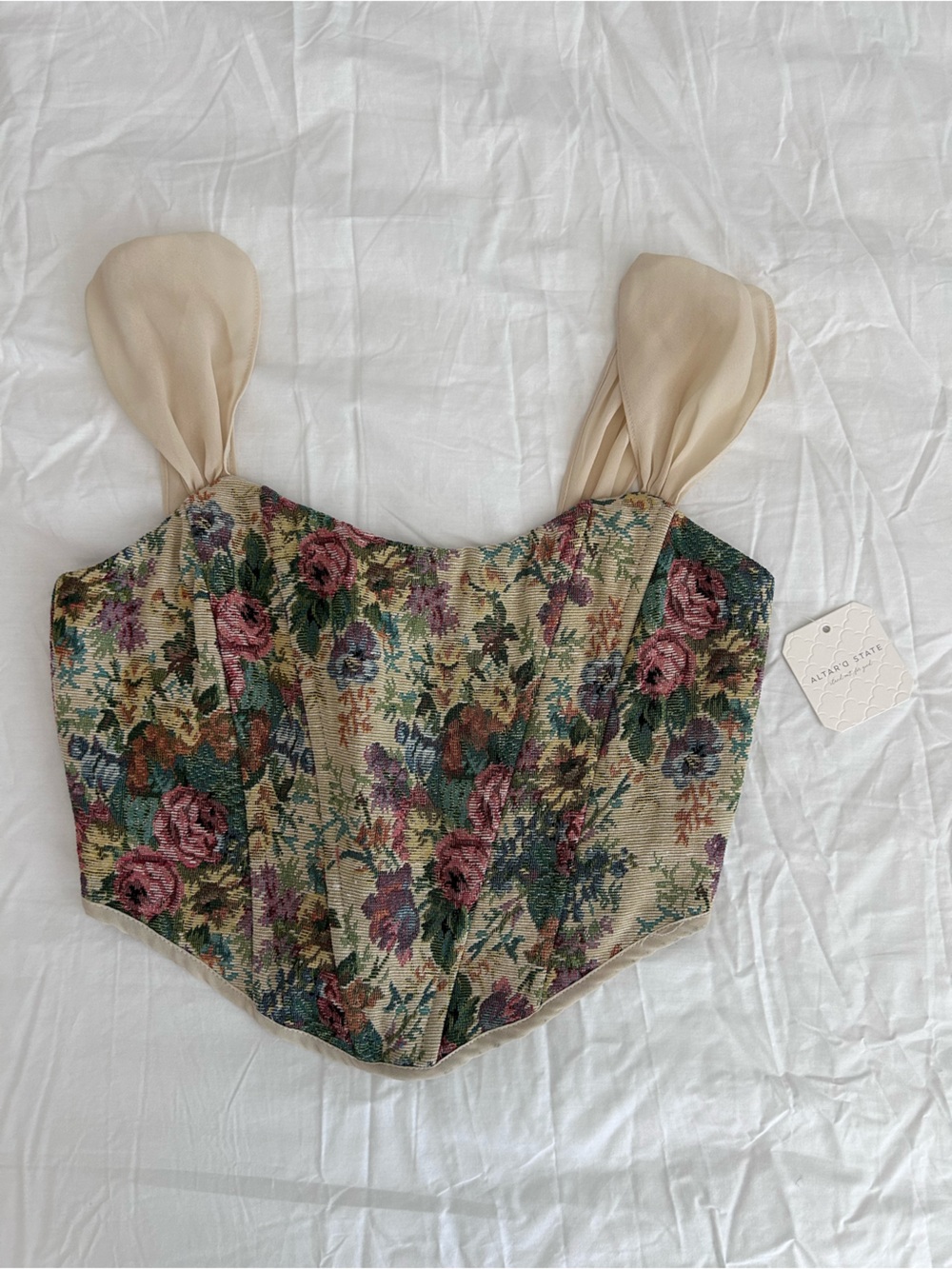 Altar'd State Floral Tapestry Corset Top
